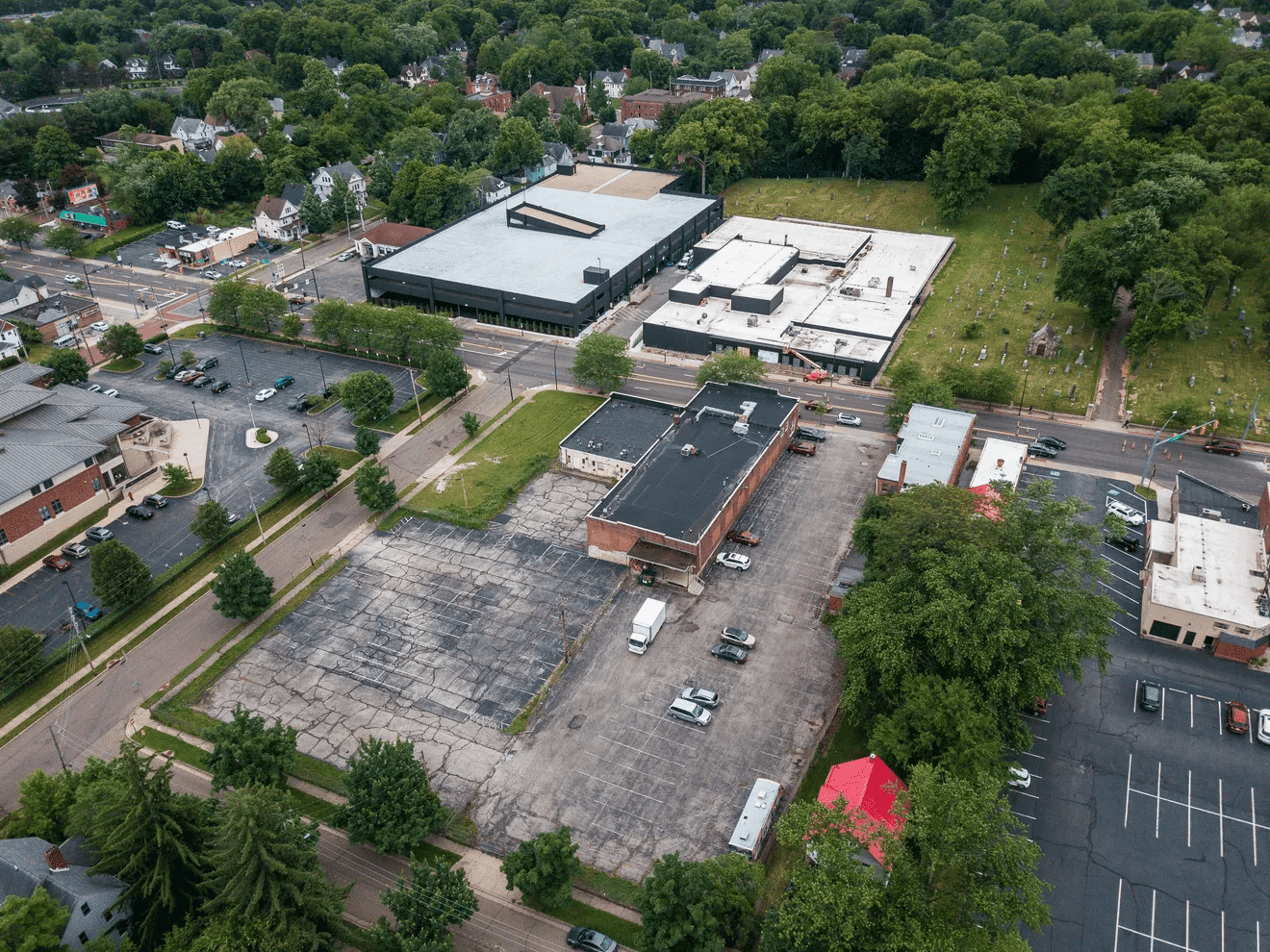 i-promise-healthquarters-site Aerial view of the I Promise Healthquarters on Market Ave in Akron, Ohio.